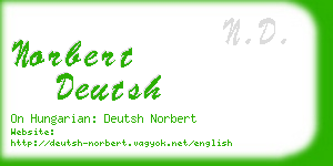 norbert deutsh business card